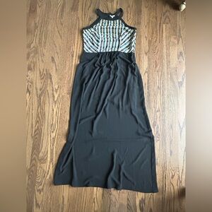 Anita Dongre Black Maxi Dress with Striped Bodice